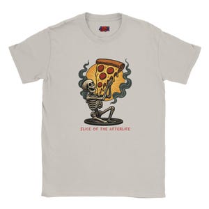 Skelett Pizza T-Shirt: Lustiges Gothic Foodie Halloween T-Shirt