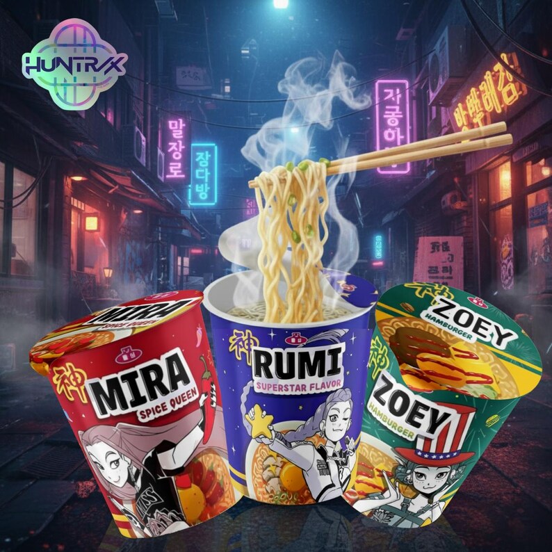 Kpop Demon Hunters – Cup Noodle Ramyeon Labels, Cosplay Party Huntrix ...