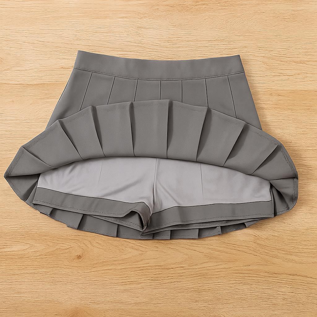 High Waist Pleated Mini Skirt – Korean Style A-line Skater Skirt