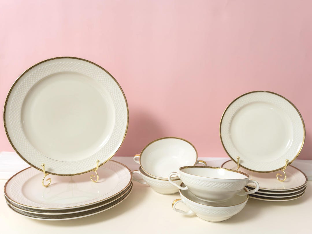 Vintage Thomas Ivory Bavaria Porcelain Dinner Set 13pc Gold Rosenthal ...