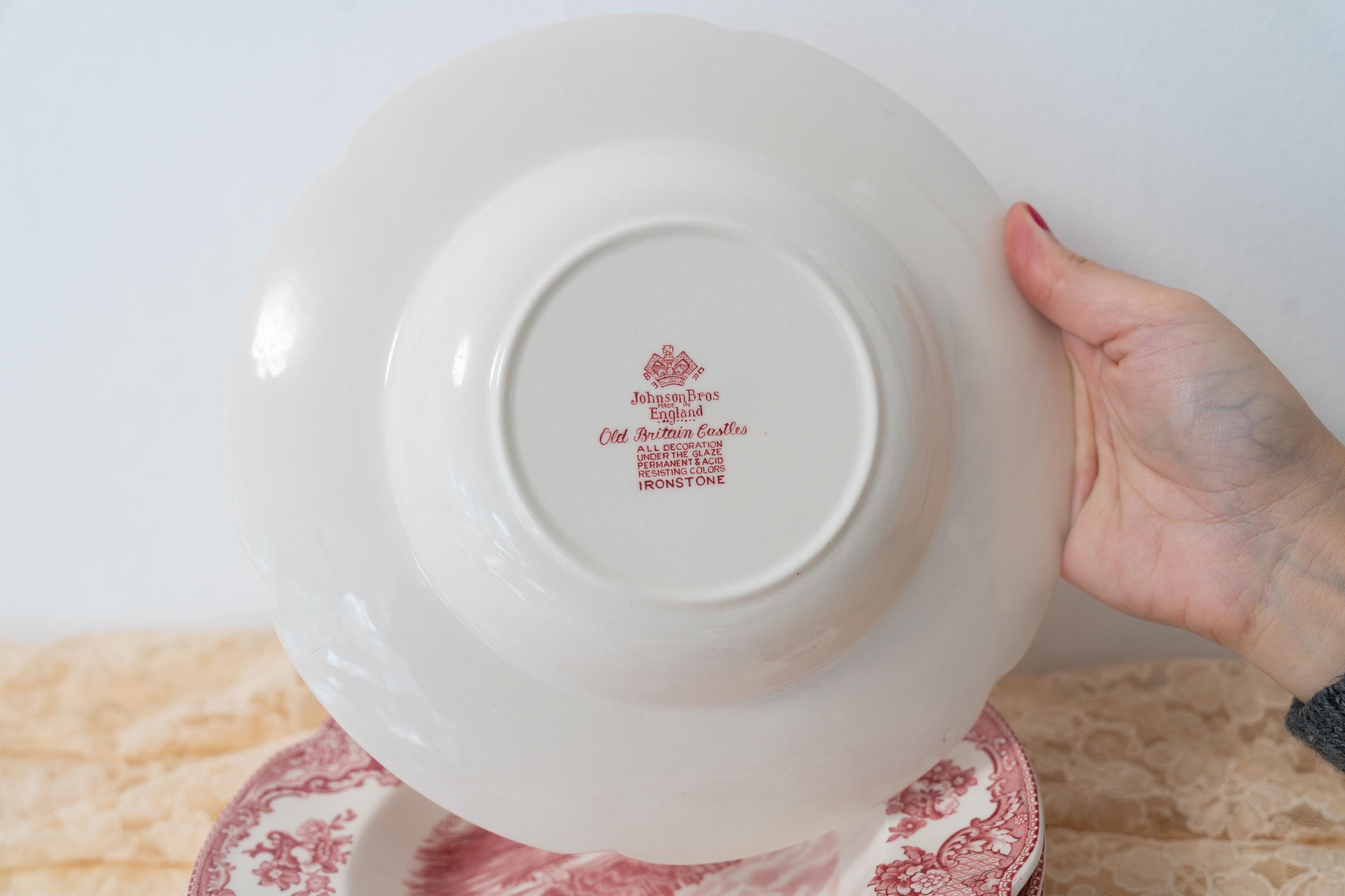 Johnson Brothers Old Britain Castles Deep Plate Set 6 – Red