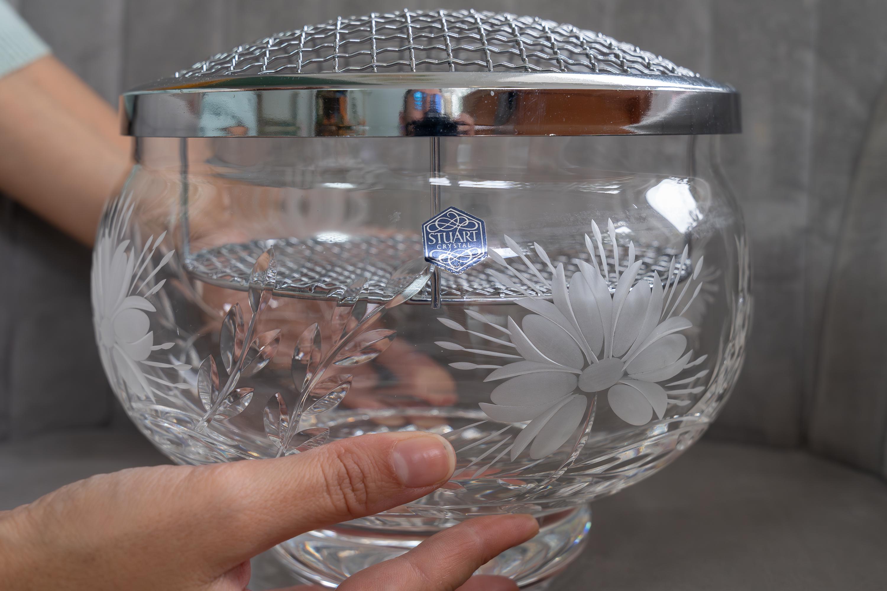 STUART Crystal スチュアート ローズボウル 花瓶
