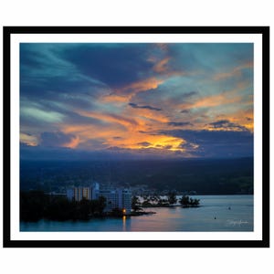 Hilo Hawaii Sunrise Print | Big Island Coastal Photography | Tropical Ocean Sky Wall Art