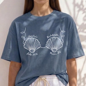 Custom Seashells Bachelorette Shirt: Beach Coastal Party, Comfort Colors