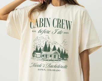 Cabin Crew Before I Do, Custom Bachelorette Party Shirt, Mountain Bride Tee, Camp Themed Bach Top, Camping Wedding