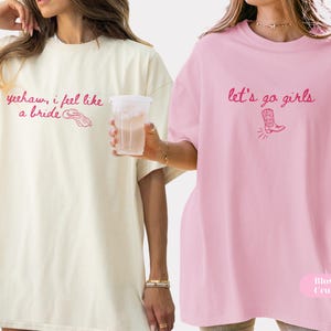 Western Cowgirl Möhippa T-shirts | Anpassade Let's Go Girls Last Rodeo T-shirts | Komfortfärger bild 5