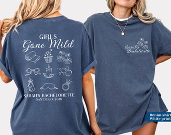 Girls Gone Mild Shirts for Spa Bachelorette Party - Custom Bridesmaid Gifts - Garment Dyed Comfort Colors