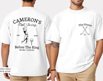 Camisetas de golf para despedida de soltero: regalos personalizados para el novio y el padrino, en colores cómodos.
