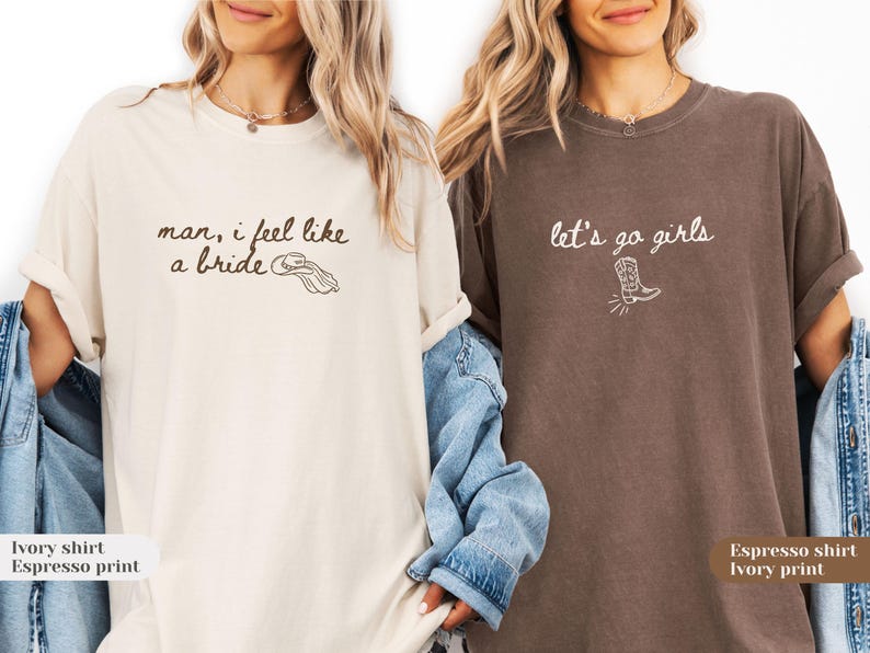 Western Cowgirl Möhippa T-shirts | Anpassade Let's Go Girls Last Rodeo T-shirts | Komfortfärger bild 1