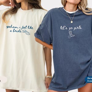 Western Cowgirl Möhippa T-shirts | Anpassade Let's Go Girls Last Rodeo T-shirts | Komfortfärger bild 3