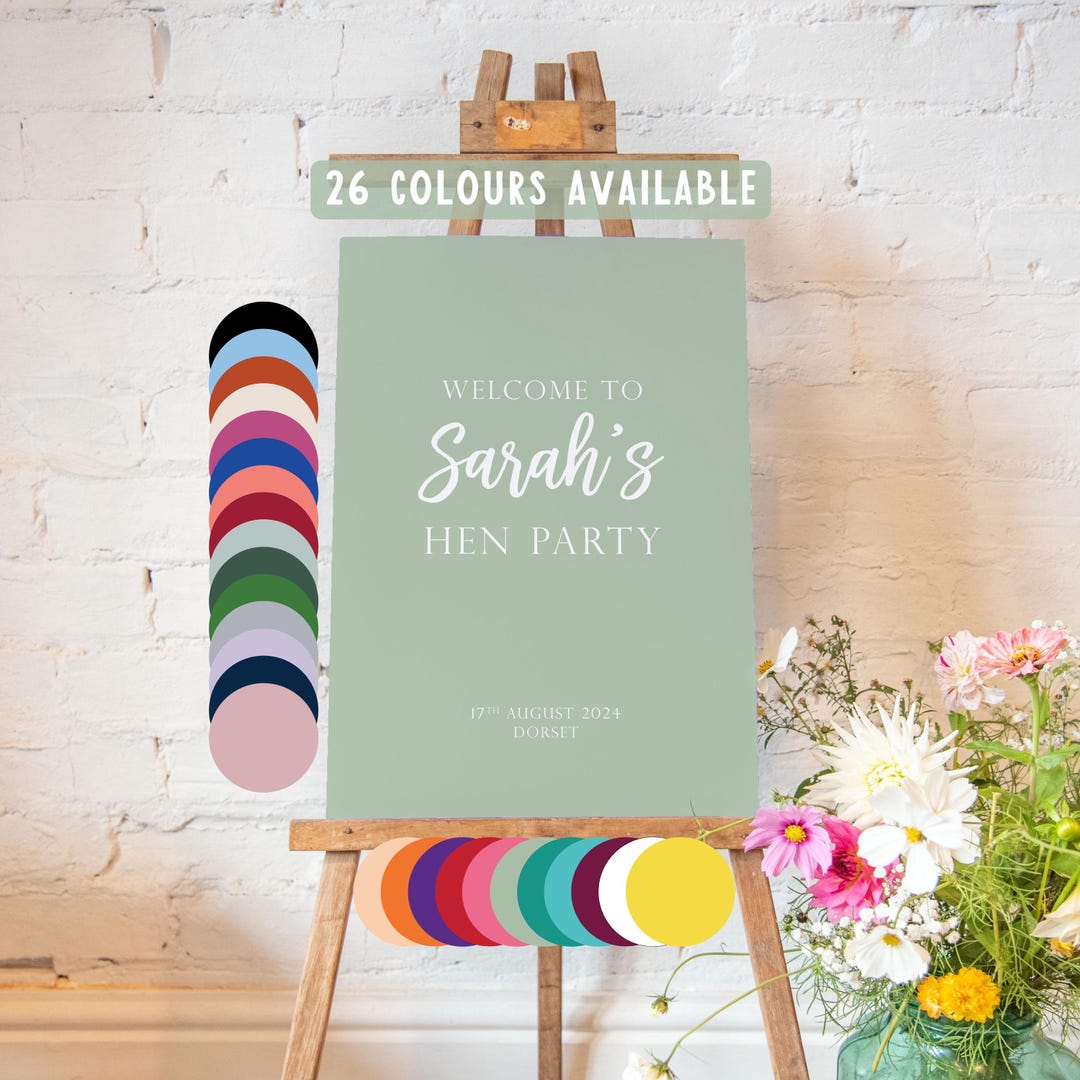 Personalised Hen Do Sign Custom Bride Name Hen Party Decoration — free download