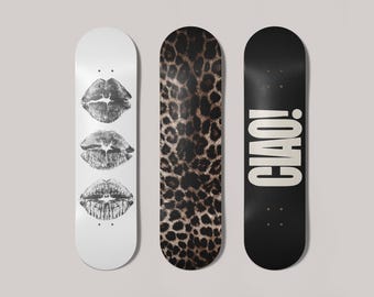 Leopard Print Stockholm Skateboard Deck Design Printable | Skateboard Wall Decor, Skateboard Wall Art Digital Download | Bedroom/Dorm Decor