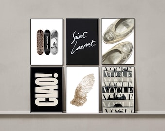 Pósteres de moda de Estocolmo / 24 impresiones a color de Vogue, leopardo, playa, escandinavo y ciudad. Galería estética para dormitorio.