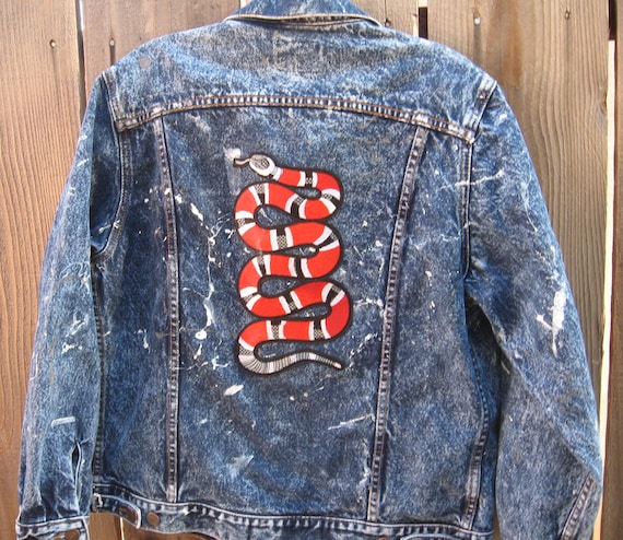 gucci snake denim jacket