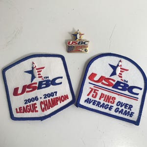 Lot of 3 Bowling Patches and Pin