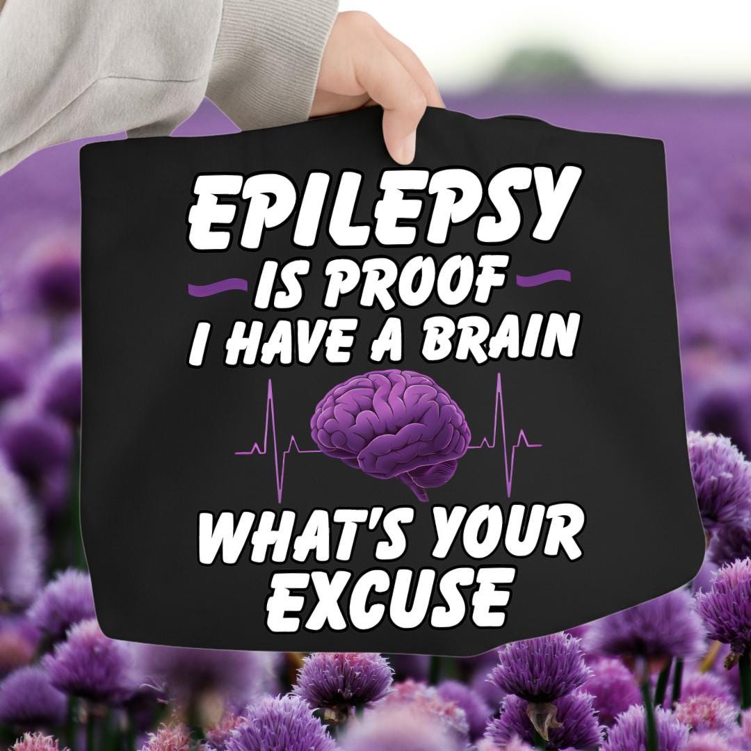 Epilepsy Awareness PNG, Funny Brain Quote Sublimation Design, Purple ...