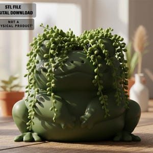 Chubby Frog Planter STL File | Kawaii Animal Succulent Pot (Digital Download)