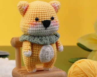 DIY Crochet Animal Kit: Plush Doll Beginner Craft Set