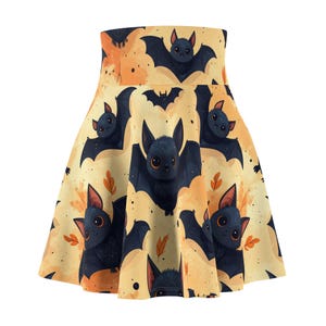 Autumn Halloween Bats Skirt