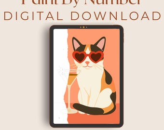 Procreate Coloring Page with Color Palette | Digital Paint by Numbers Kit or Printable Use