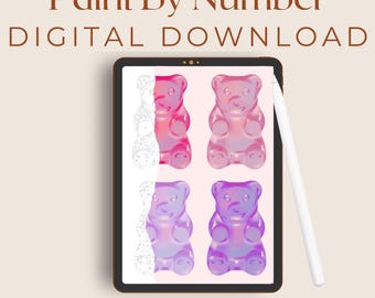 Procreate Coloring Page with Color Palette | Digital Paint by Numbers Kit or Printable Use