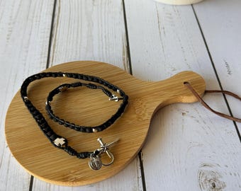 Pulsera rosario católico hecho a mano - Rosario de bolsillo de 5 décadas, cuentas de piedra natural, regalo de joyería religiosa