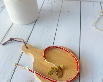 Pulsera rosario católico hecho a mano - Rosario de bolsillo de 5 décadas, cuentas de piedra natural, regalo de joyería religiosa