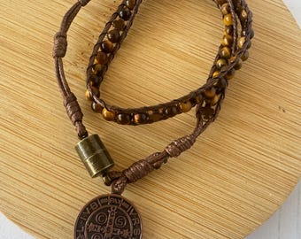 Pulsera rosario católico hecho a mano - Rosario de bolsillo de 5 décadas, cuentas de piedra natural, regalo de joyería religiosa