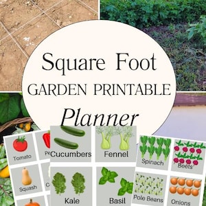 Square Foot Garden Planner Printable | Raised Bed Gardening Layout, Plant Spacing & Tracker PDF