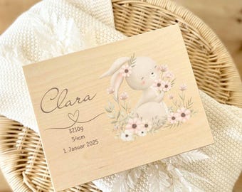 Erinnerungsbox Baby, Erinnerungskiste, personalisiert, Geschenke Geburt, Taufe Geschenk, Baby Geschenk, Holzkiste, mit Name und Geburtsdaten