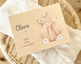 Erinnerungsbox Baby, Erinnerungskiste, personalisiert, Geschenke Geburt, Taufe Geschenk, Baby Geschenk, Holzkiste, mit Name und Geburtsdaten