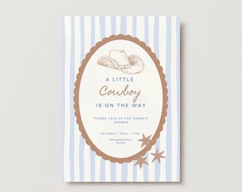 Western Cowboy Baby Shower Invitation • Printable Template (Digital Download)
