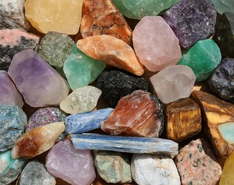 Mixed Crafters Gemstone Collection – 2 lb Bulk Lot of Rough Raw Natural Crystals