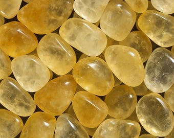 Piedras pulidas de citrino: lote de 1/2 libra (8 oz) de cristales curativos para el trabajo energético