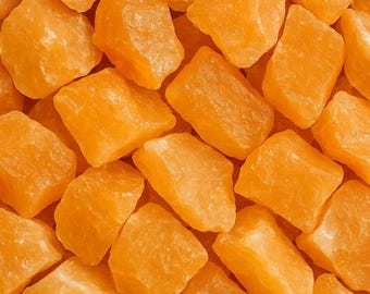 Orange Calcite Rough Crystals – 2 Piece Lot Natural Raw Crystal Specimens