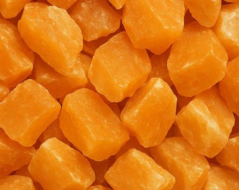 Orange Calcite Rough Crystals – 1/2 lb (8 oz) Bulk Lot Raw Crystal Specimens