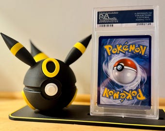 Pokemon - Umbreon Inspired Pokeball | 3D Printed Display Decor | Trading Card Display Stand