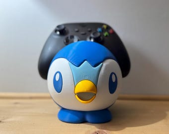 Piplup Controller Holder | Fan-Made Pokémon Desk Decor 3D | Gamer Gift & Console Accessory