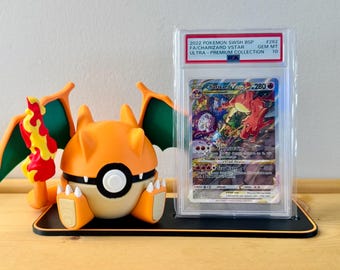 Pokemon - Charizard Inspired Pokeball | 3D Printed Display Decor | Trading Card Display Stand