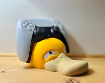 Psyduck Controller Holder | Fan-Made 3D Printed Pokémon Desk Decor | Gamer Gift & Console Accessory
