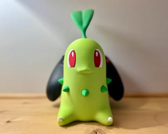 Chikorita Controller Holder | Fan-Made Pokémon Desk Decor 3D | Gamer Gift & Console Accessory