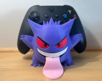 Gengar Controller Holder | Fan-Made 3D Printed Pokémon Desk Decor | Gamer Gift & Console Accessory
