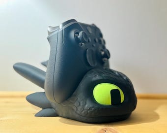 Toothless Controller Holder | 3D Printed HTTYD Inspired Desk Decor | Gamer Gift & Console Accessory