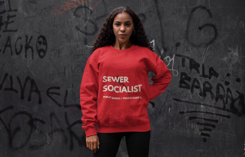 Sewer Socialist Sweatshirt Union Pride Crewneck Public Works Shirt Labor Movement Gift image 5