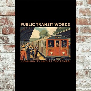 Plakat z motywem metra w stylu vintage, plakat z komunikacją miejską, dekoracja ścienna dla społeczności