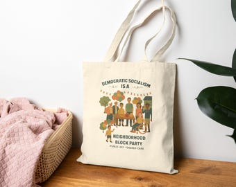 Bolsa de lona con el socialismo democrático / Diseño para fiesta comunitaria
