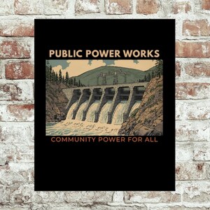 Wydruk artystyczny WPA: Zabytkowa zapora wodna, elektrownia publiczna
