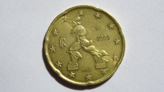 希少な2002年イタリア20ユーロセント硬貨 – ダブルストライクエラー