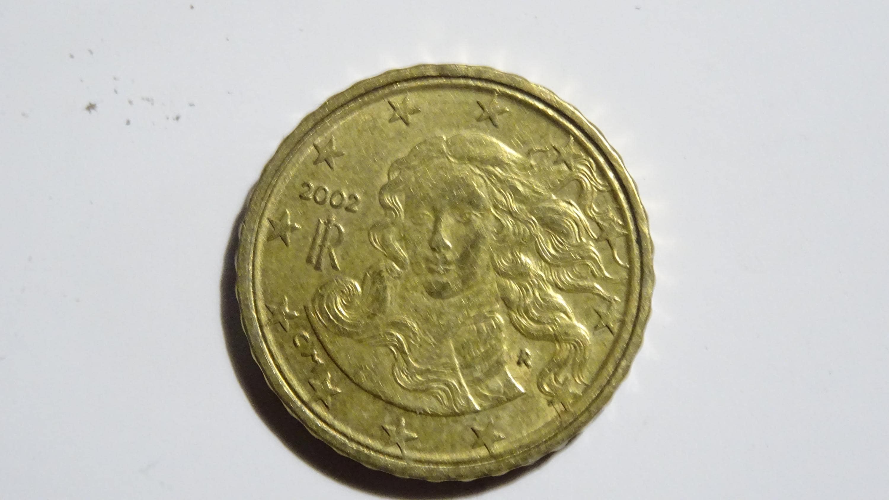 希少な2002年イタリア10ユーロセント硬貨：ダブルリングエラー