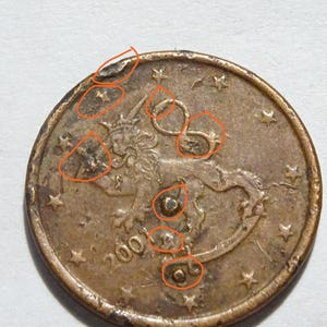 Rare pièce de 5 cents Finlande 2001 - Erreurs de frappe - Objet de collection